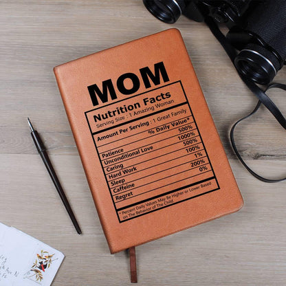 Personalized Mom Nutrition Facts Leather Journal – Mom Birthday Gift – view 9
