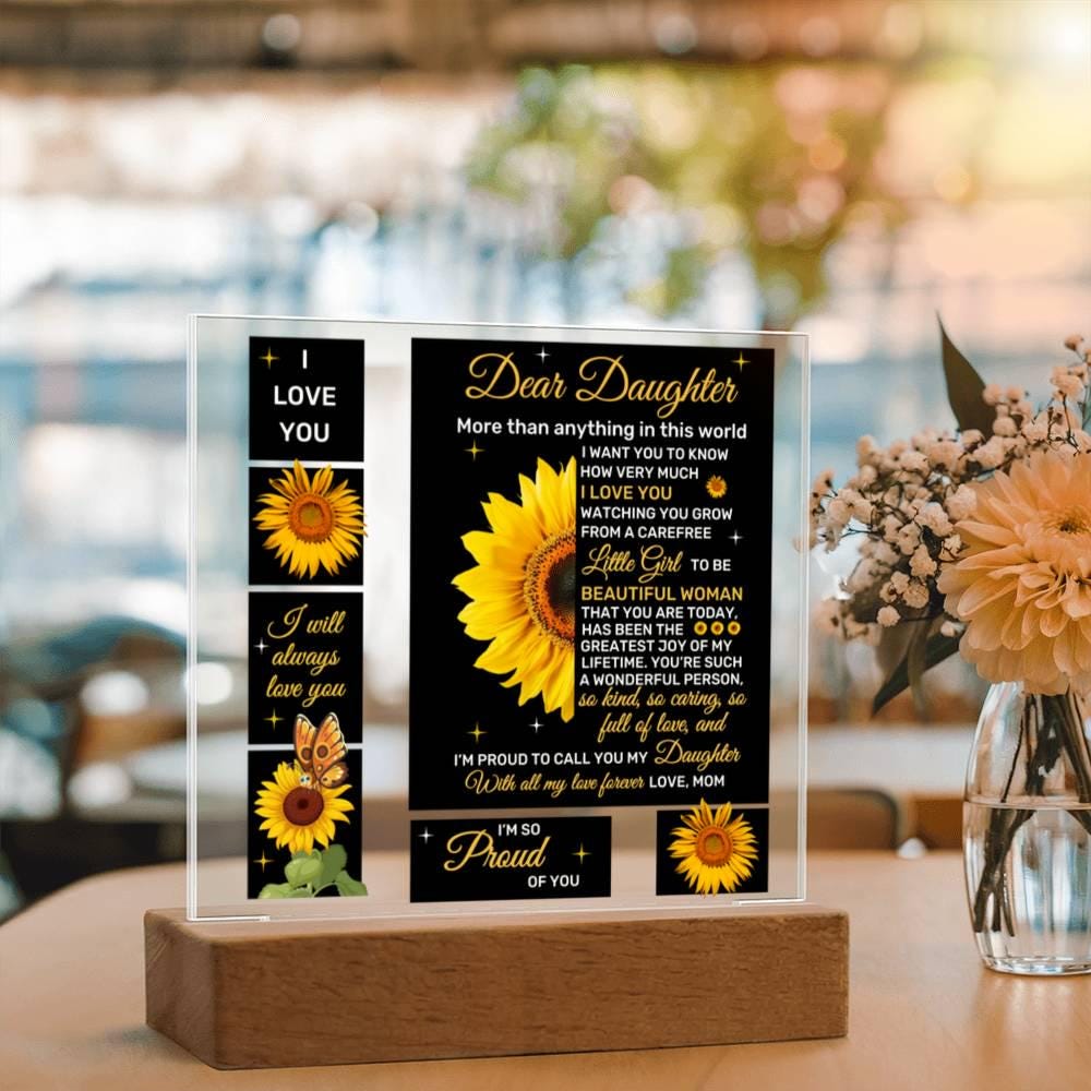 Personalized Daughter Square Plaque – Gift For Daughter From Dad