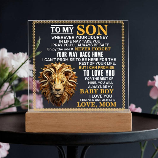 Personalized To My Son LED Acrylic Plaque – Son birthday gift