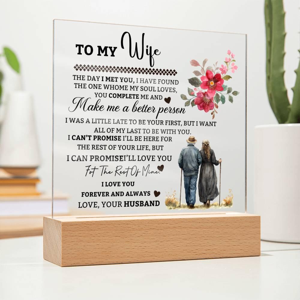 To My Wife Personalized Acrylic Plaque – Gift For Wife