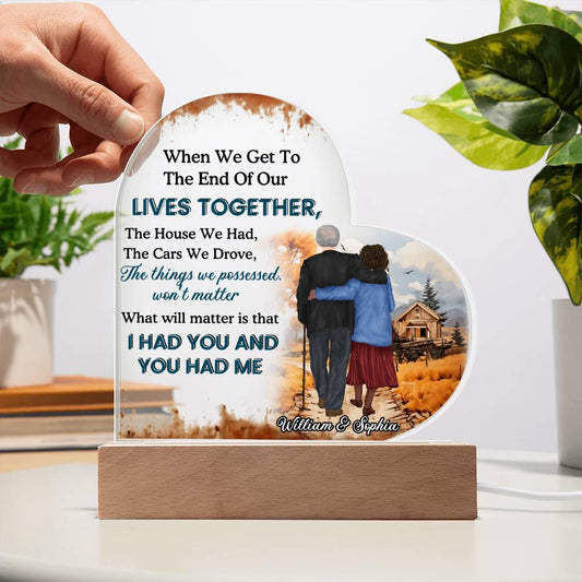 Personalized Anniversary Keepsake Heart Acrylic Plaque