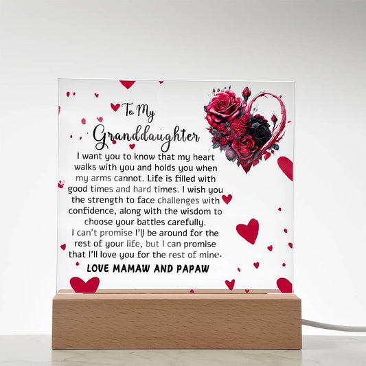 Personalized Granddaughter Plaque – Gift From Grandparents