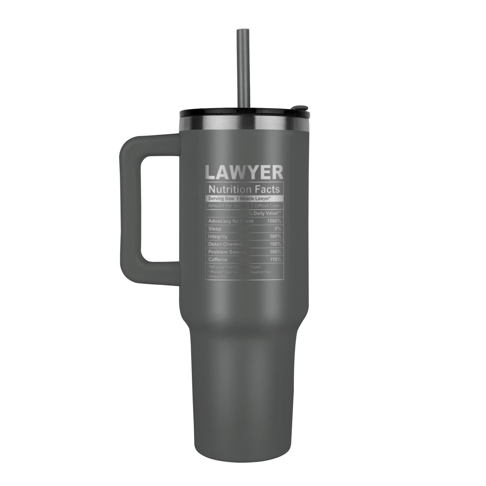 Lawyer Nutrition Facts 40 oz Leaser printed Tumbler – Gift for Lawyer – view 8