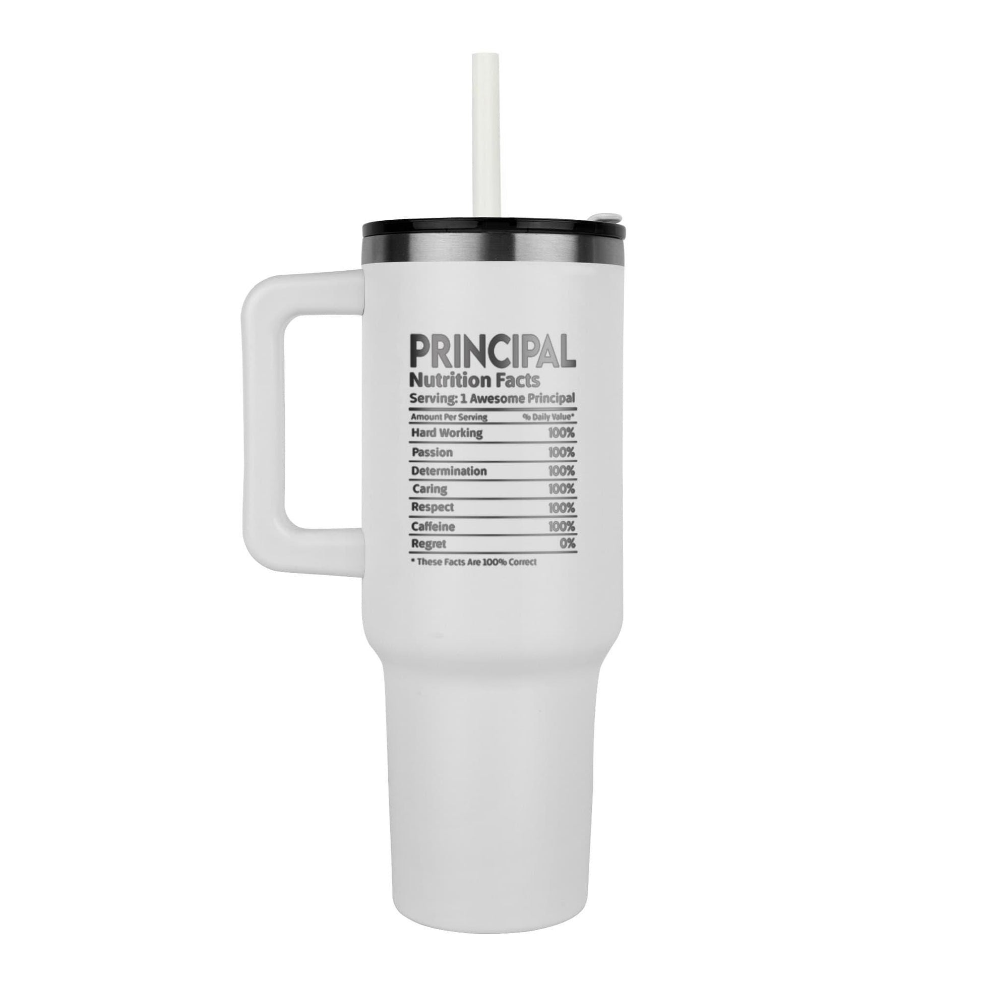 Principal 40 oz Nutrition facts Leaser printed Tumbler – view 3