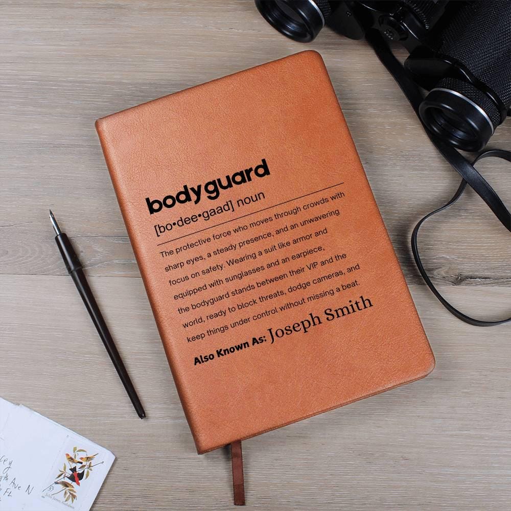Bodyguard Gift Personalized Definition Leather Journal – view 9