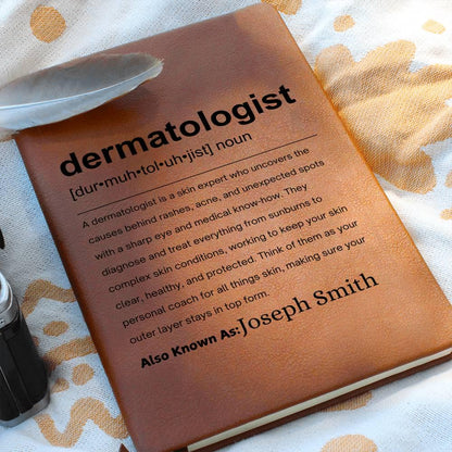 Dermatologist Gift Personalized Definition Leather Journal