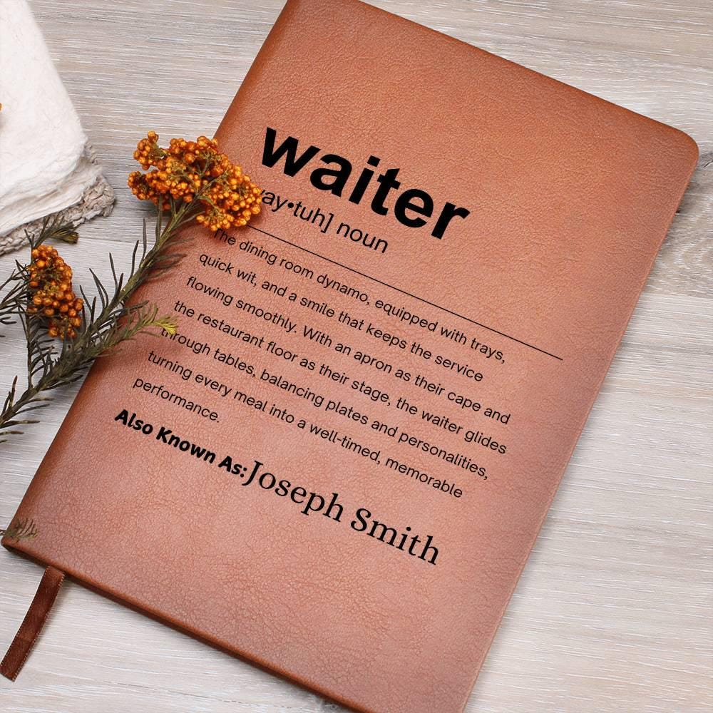 Waiter Gift Personalized Definition Leather Journal – view 8