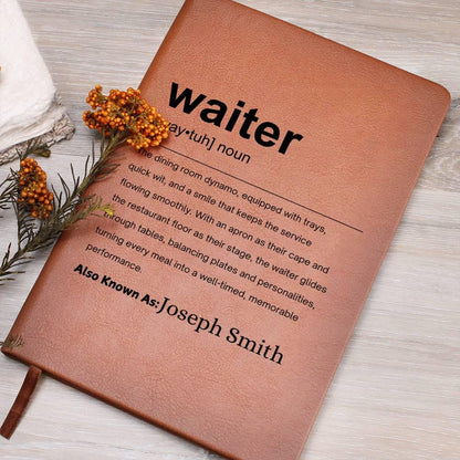 Waiter Gift Personalized Definition Leather Journal – view 8