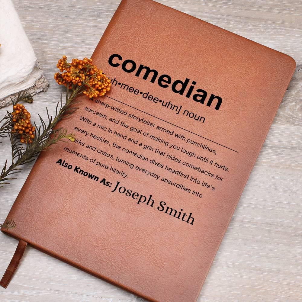 Comedian Gift Personalized Definition Leather Journal – view 8