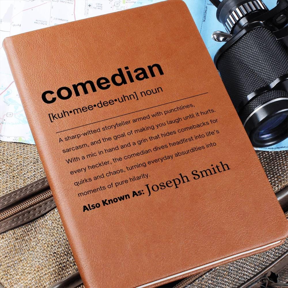 Comedian Gift Personalized Definition Leather Journal – view 2