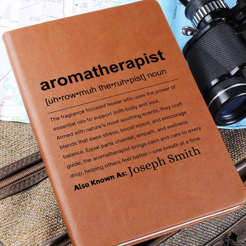 Aromatherapist Gift Personalized Definition Leather Journal – view 2