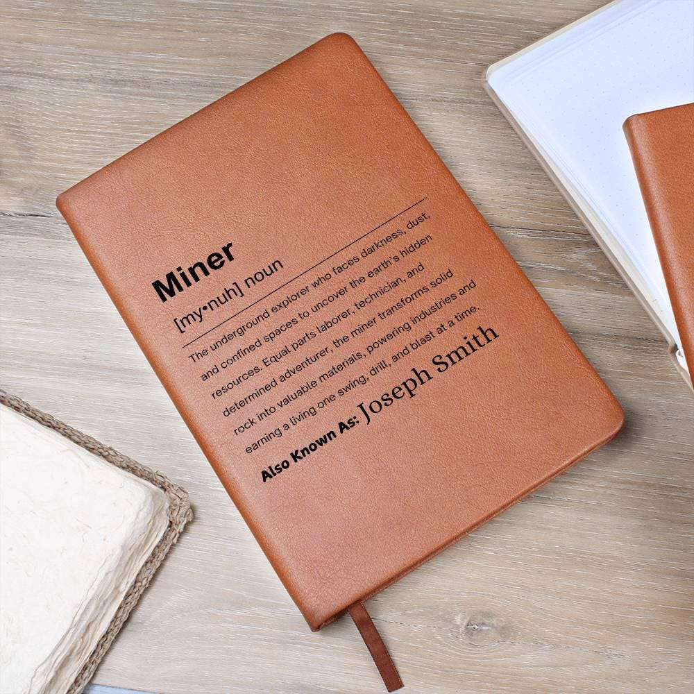 Miner Gift Personalized Definition Leather Journal – view 9