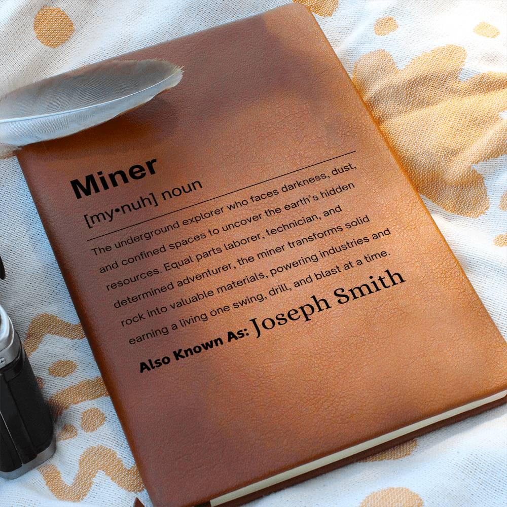 Miner Gift Personalized Definition Leather Journal