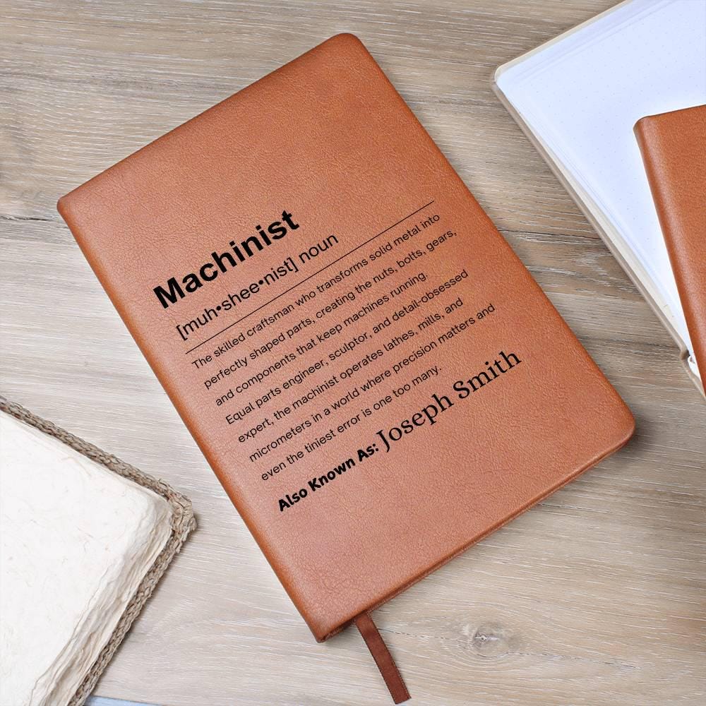 Machinist Gift Personalized Definition Leather Journal – view 9