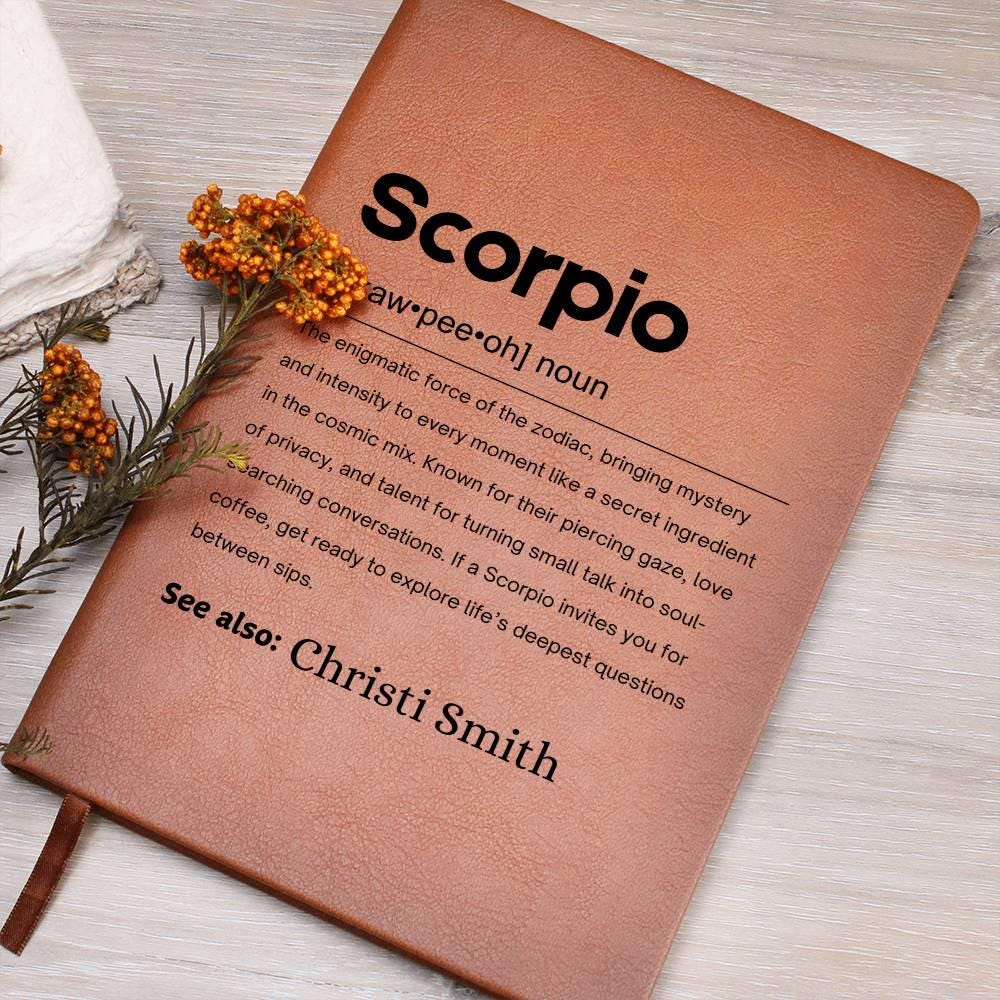 Scorpio Gift Personalized Definition Leather Journal – Zodiac Journal – view 8