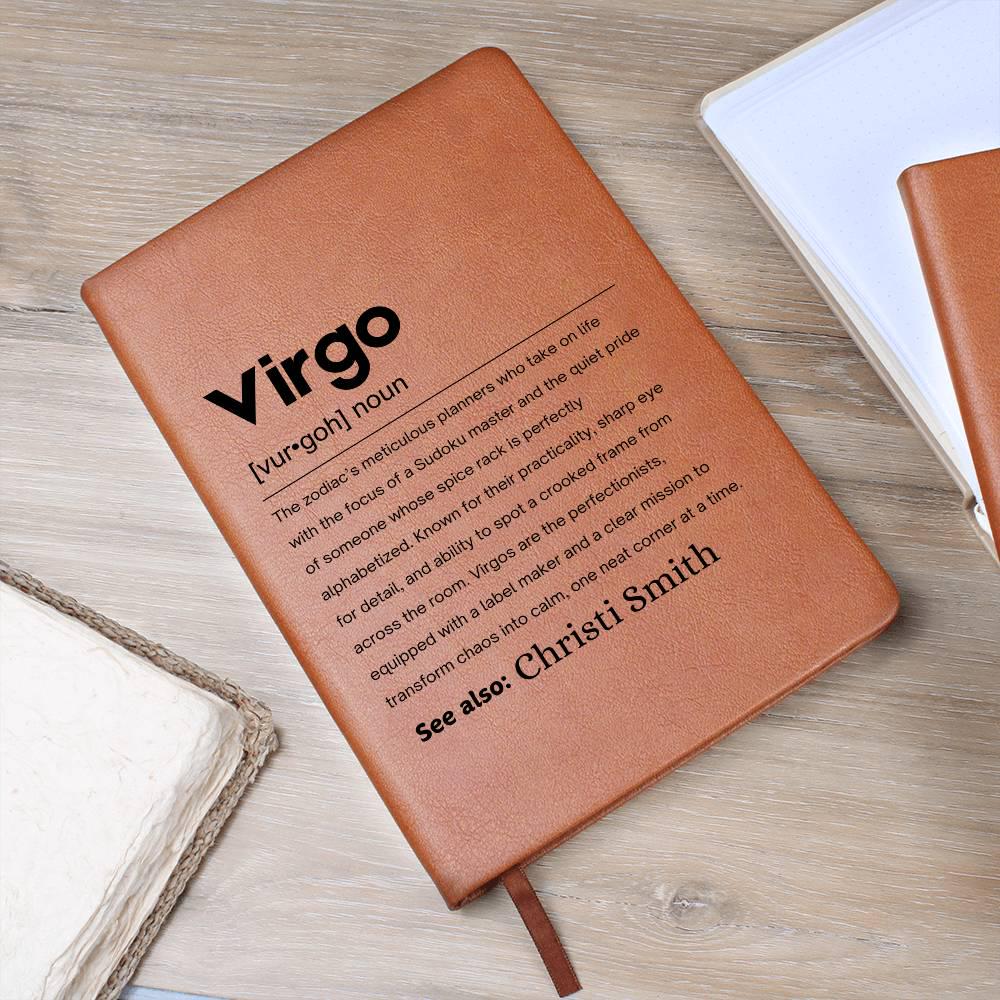 Virgo Zodiac Personalized Definition Leather Journal – Gift for Virgo – view 8