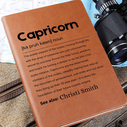 Capricorn Zodiac Personalized Definition Leather Journal – view 5