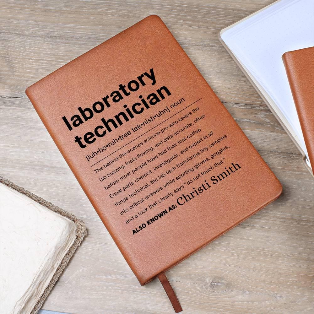Laboratory Technician Gift Personalized Definition Leather Journal – view 9