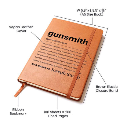 Gunsmith Gift Personalized Definition Leather Journal – view 4