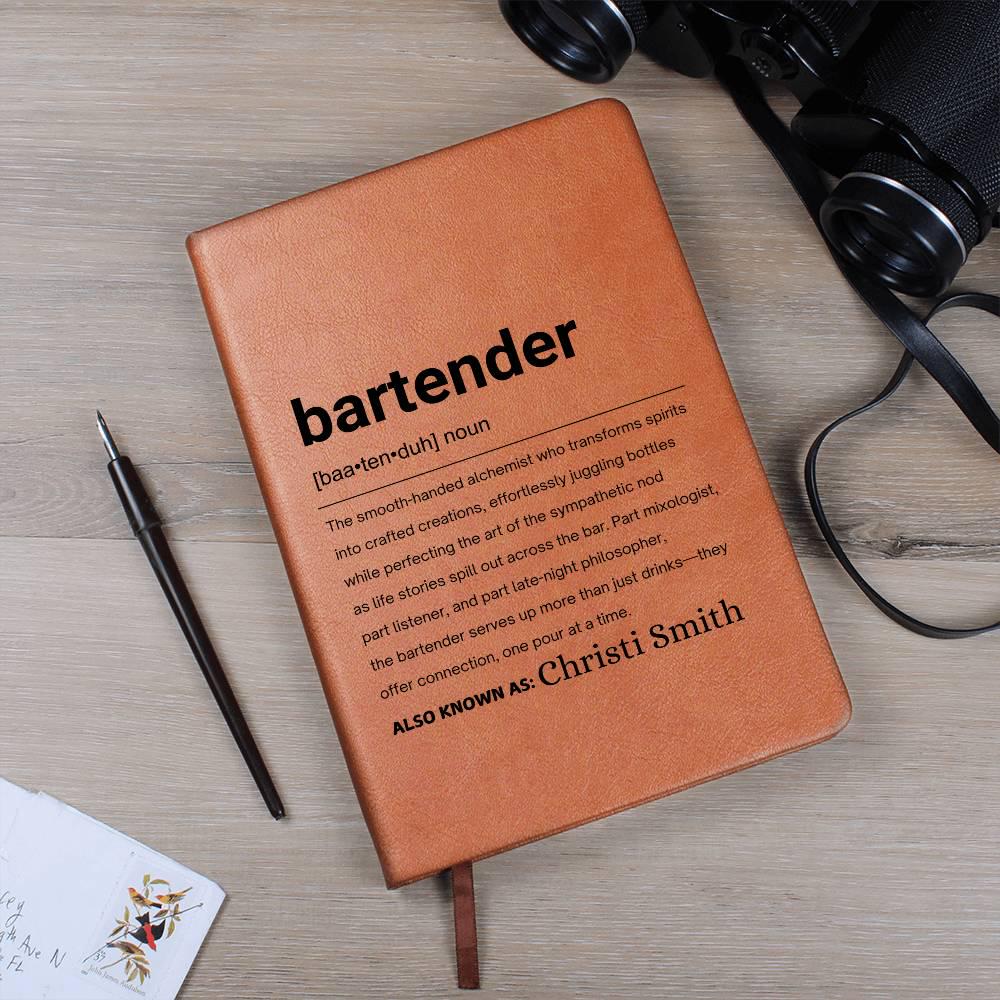 Bartender Gift Personalized Definition Leather Journal – view 10
