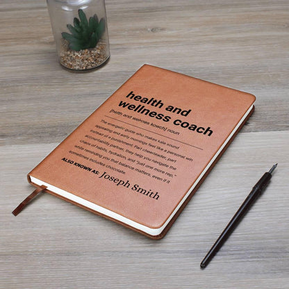 Health and Wellness Coach Gift Personalized Definition Leather Journal – view 7