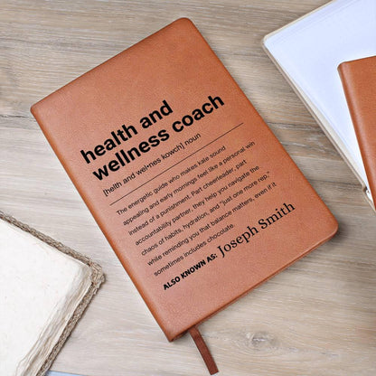 Health and Wellness Coach Gift Personalized Definition Leather Journal – view 6