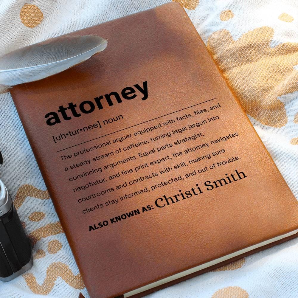 Attorney Gift Personalized Definition Leather Journal