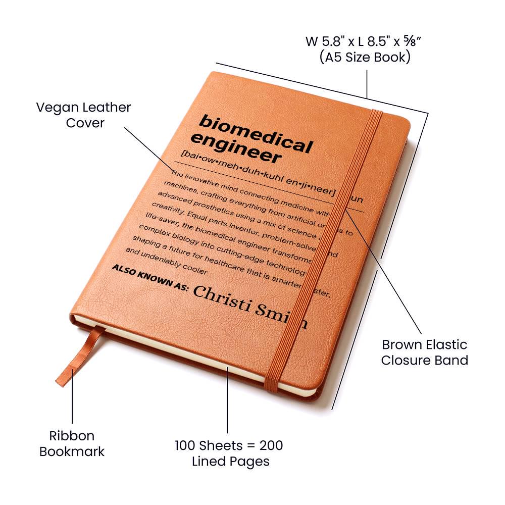 Biomedical Engineer Gift Personalized Definition Leather Journal – view 4