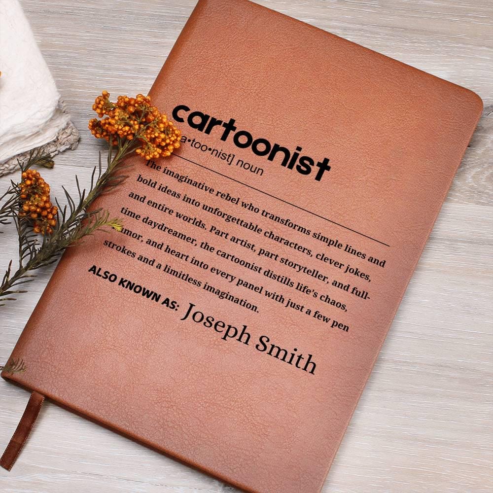 Cartoonist Gift Personalized Definition Leather Journal – view 7