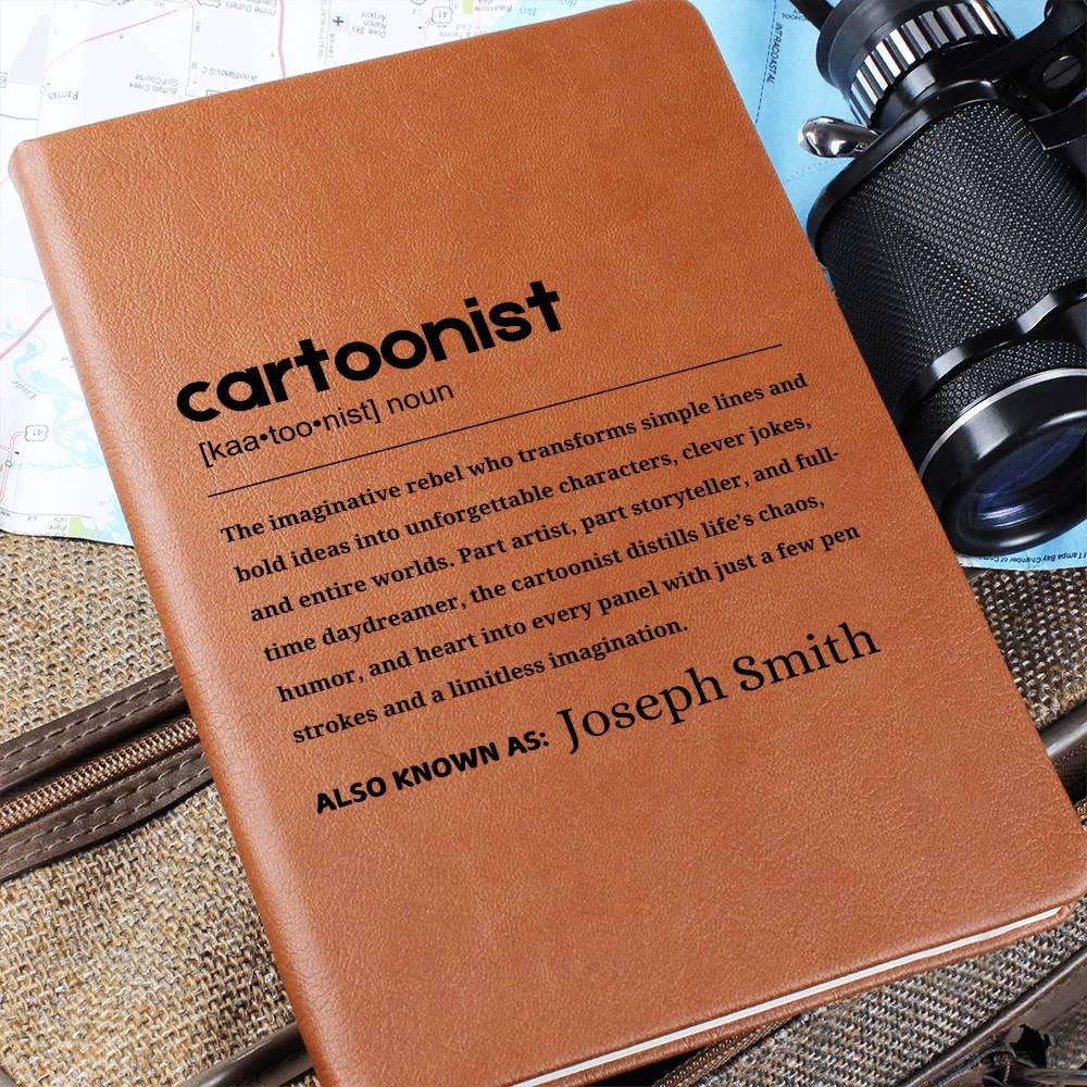 Cartoonist Gift Personalized Definition Leather Journal – view 2