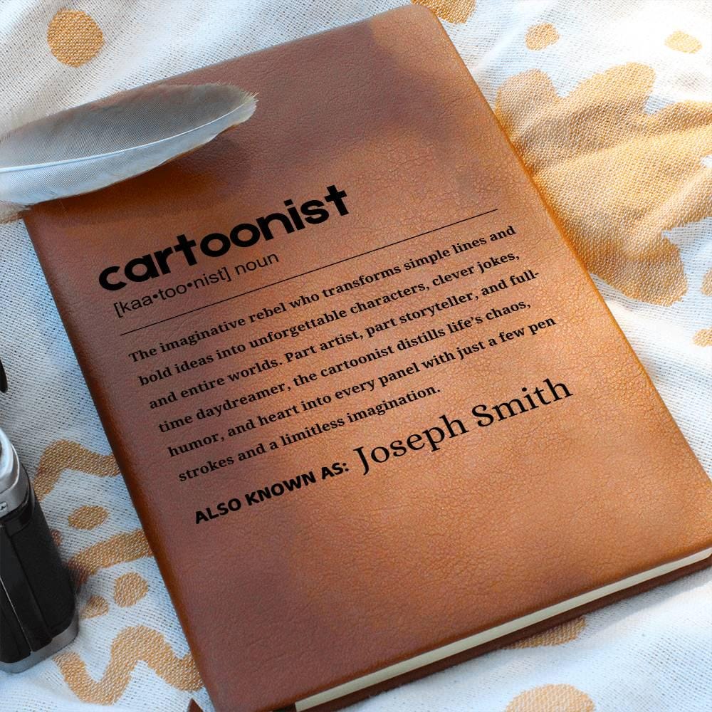 Cartoonist Gift Personalized Definition Leather Journal