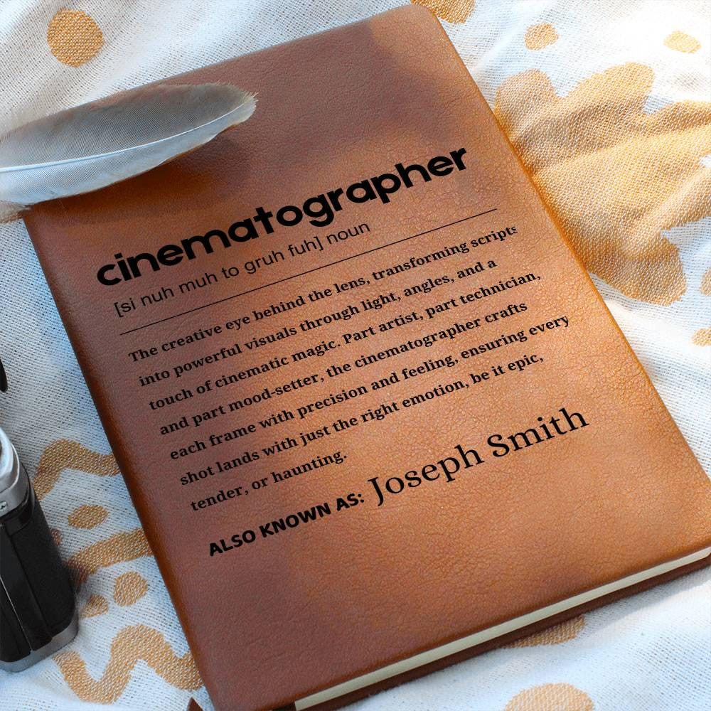 Cinematographer Gift Personalized Definition Leather Journal