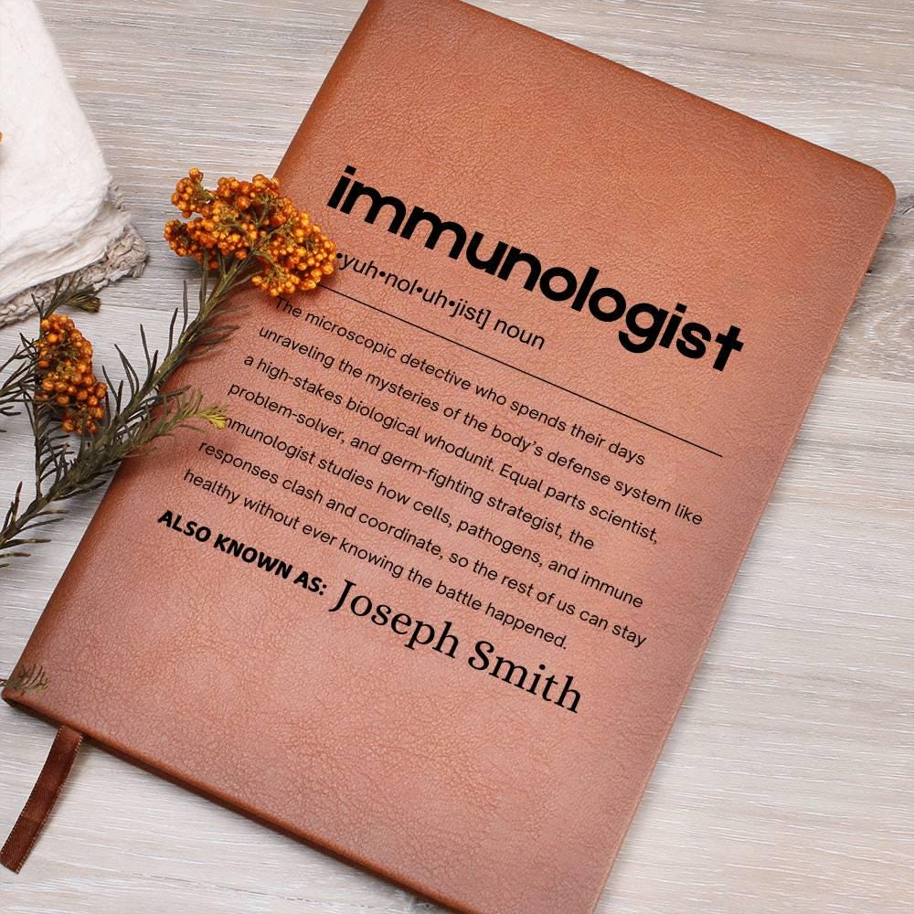 Immunologist Gift Personalized Definition Leather Journal – view 7