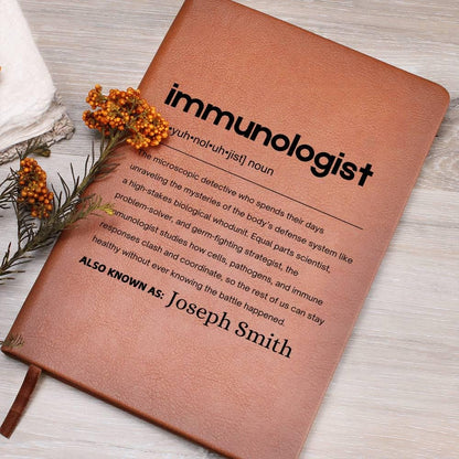 Immunologist Gift Personalized Definition Leather Journal – view 7