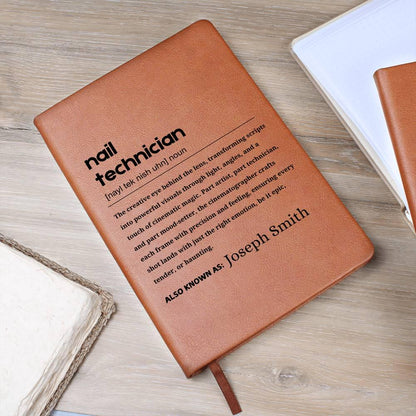 Nail Technician Gift Personalized Definition Leather Journal – view 9