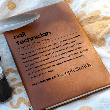 Nail Technician Gift Personalized Definition Leather Journal