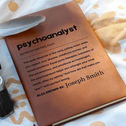 Psychoanalyst Gift Personalized Definition Leather Journal