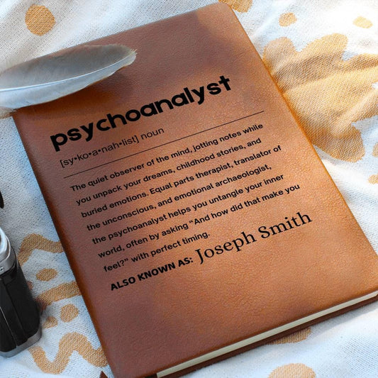 Psychoanalyst Gift Personalized Definition Leather Journal