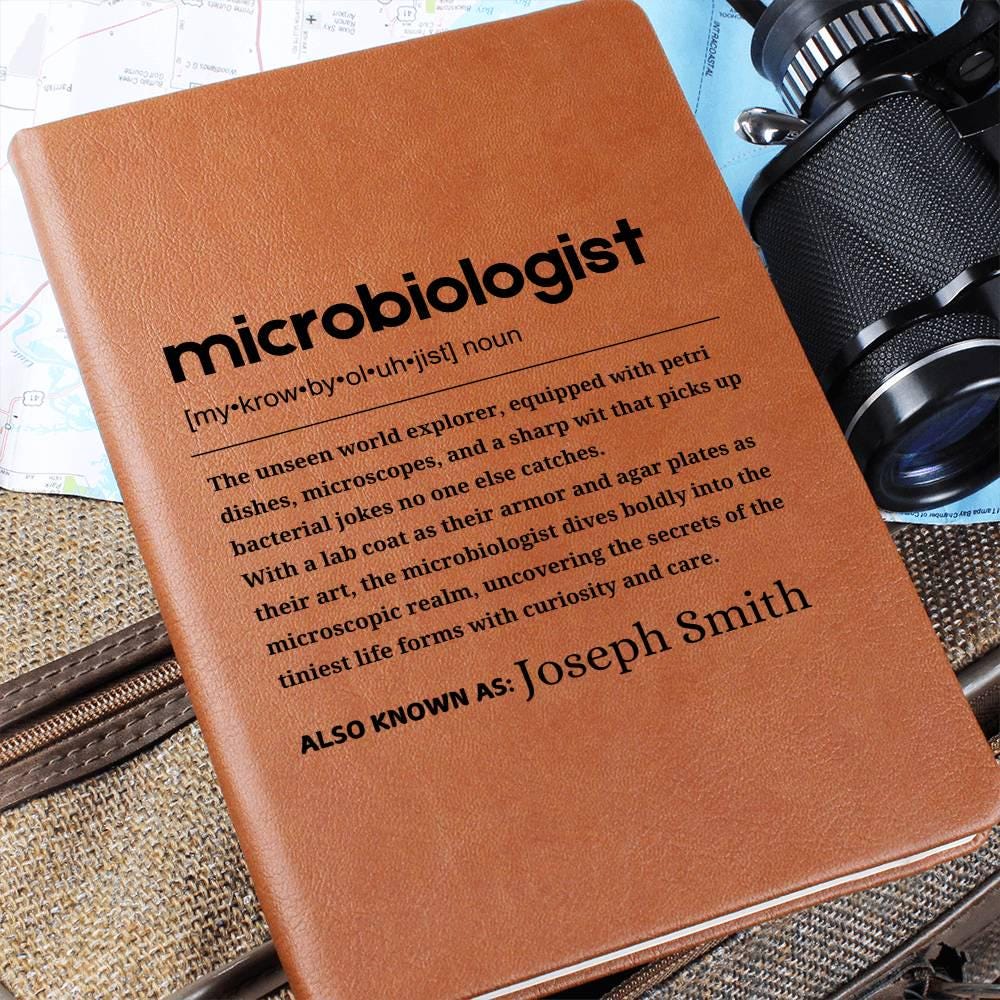 Microbiologist Gift Personalized Definition Leather Journal – view 2