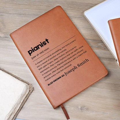 Pianist Gift Personalized Definition Leather Journal – Christmas Gifts – view 8