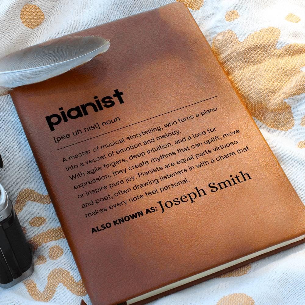 Pianist Gift Personalized Definition Leather Journal – Christmas Gifts