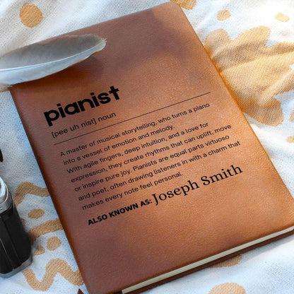 Pianist Gift Personalized Definition Leather Journal – Christmas Gifts