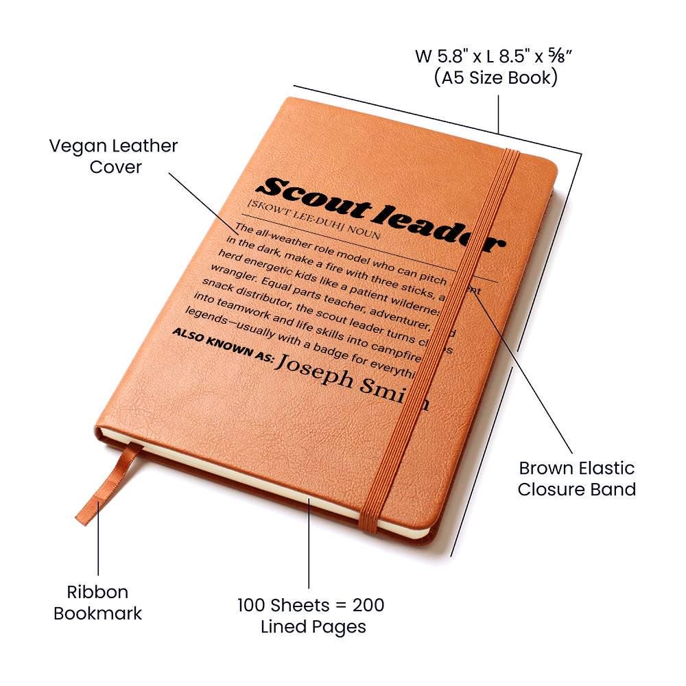 Scout Leader Gift Personalized Definition Leather Journal – view 5