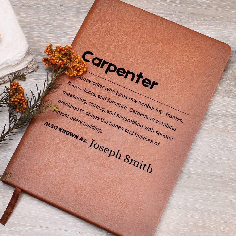 Carpenter Gift Personalized Definition Leather Journal – view 8