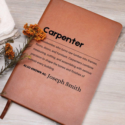 Carpenter Gift Personalized Definition Leather Journal – view 8