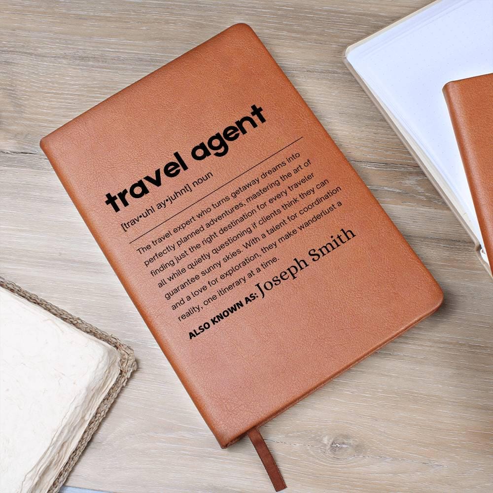 Travel Agent Gift Personalized Definition Leather Journal – view 9