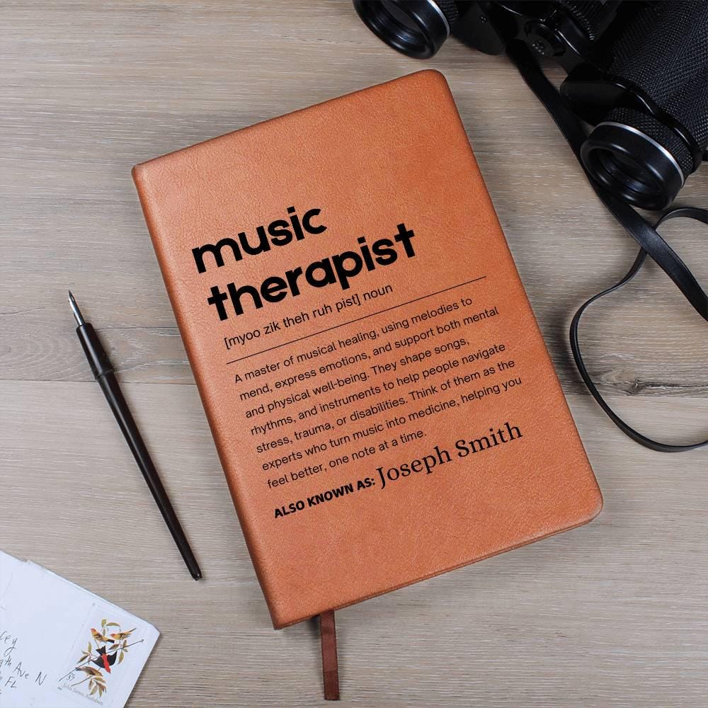 Music Therapist Gift Personalized Definition Leather Journal – view 9