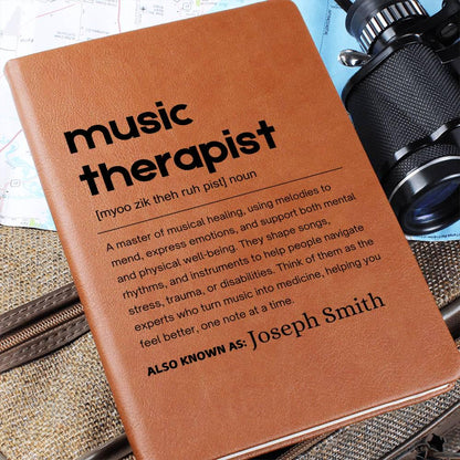 Music Therapist Gift Personalized Definition Leather Journal – view 2