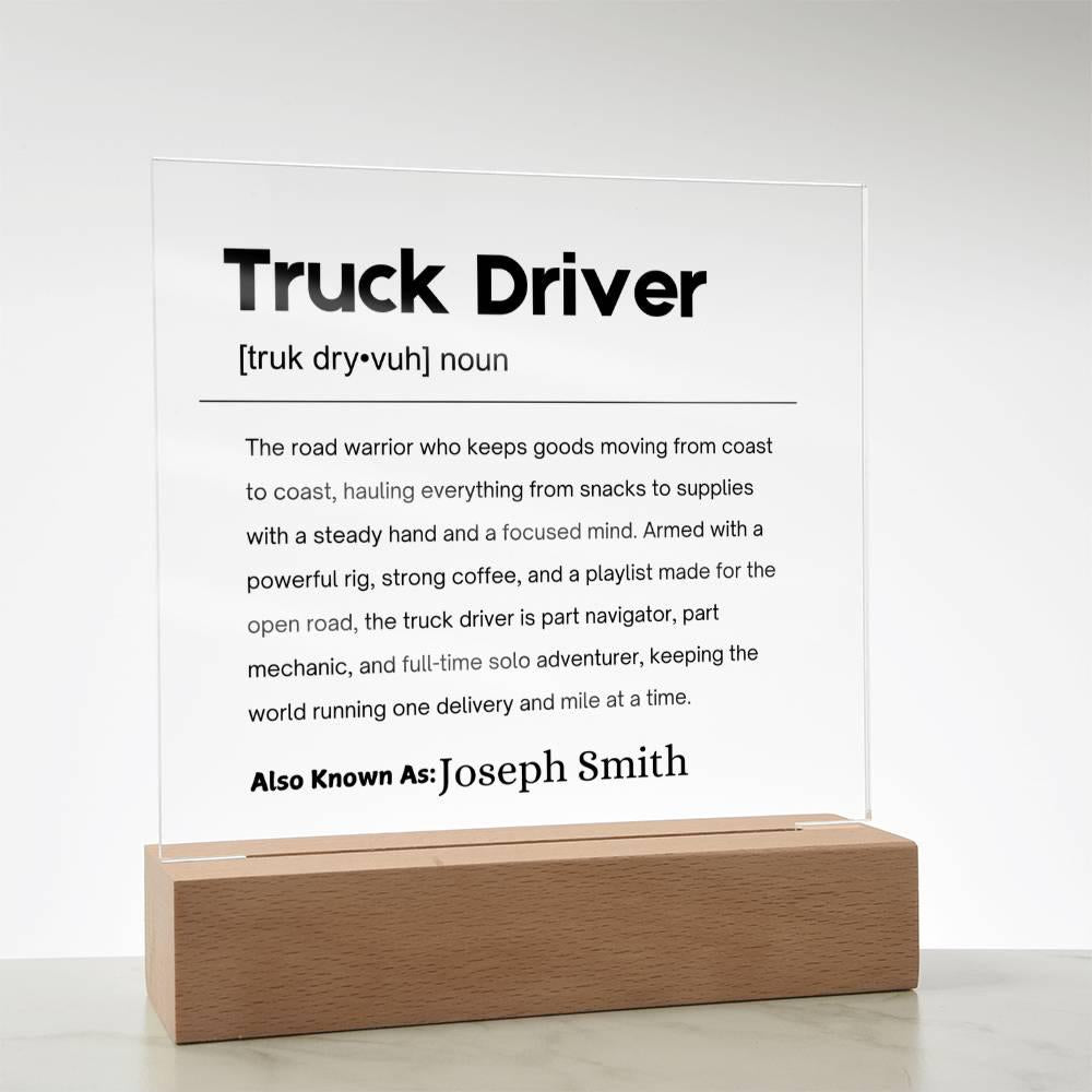 Truck Driver Gift Personalized Definition Acrylic Plaque – view 8
