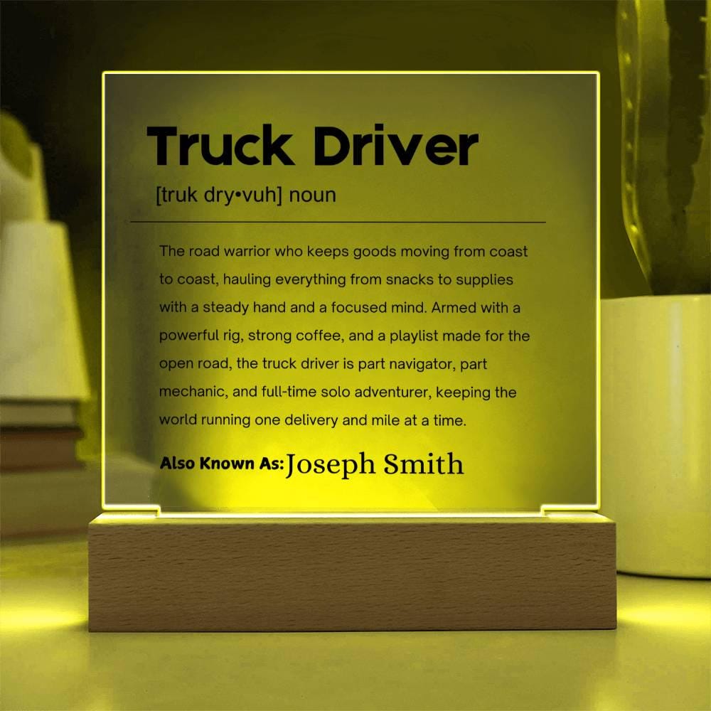 Truck Driver Gift Personalized Definition Acrylic Plaque – view 4